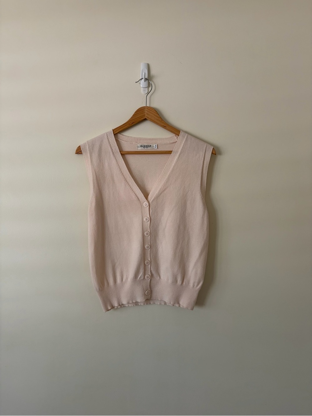 Soft Blush Knit Sleeveless Vest
